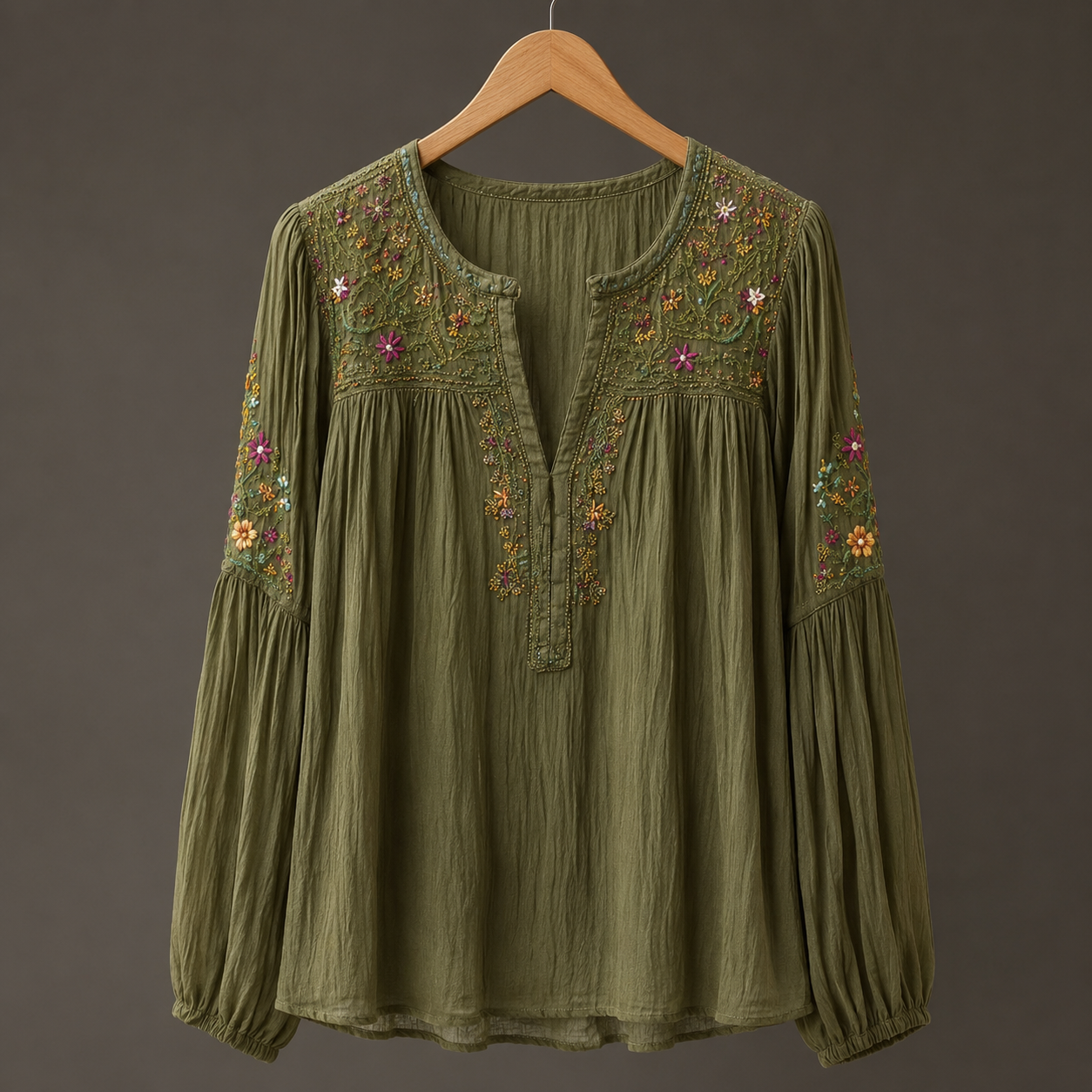 Printed Wrap Blouse