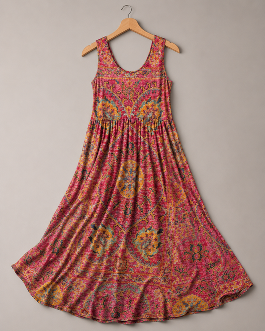 Floral Wrap Midi Dress - Front