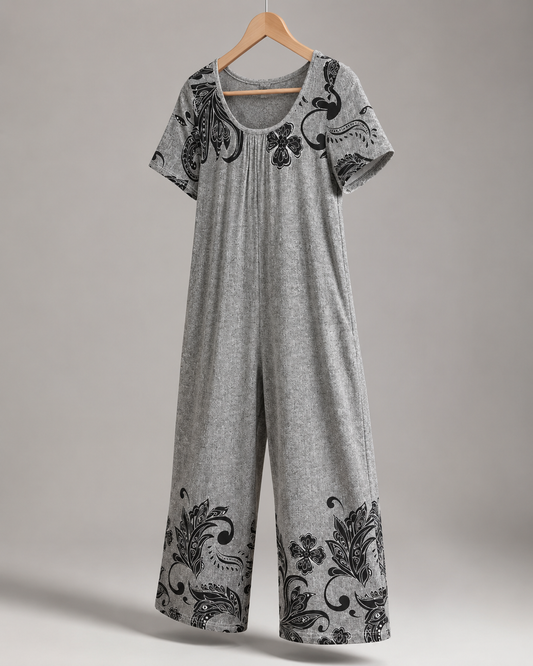 Floral Print Wide-Leg Jumpsuit