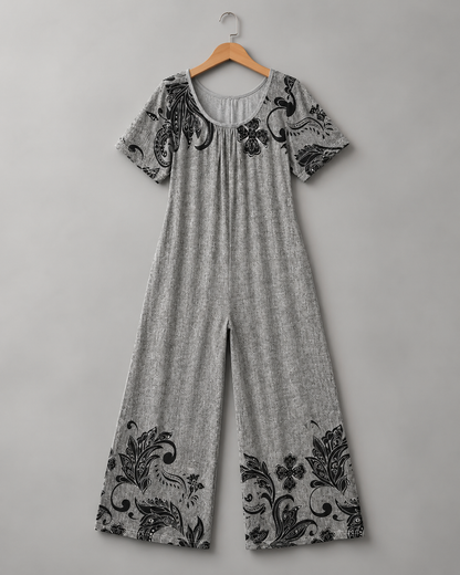 Floral Print Wide-Leg Jumpsuit