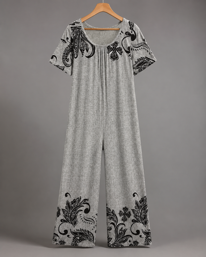 Floral Print Wide-Leg Jumpsuit