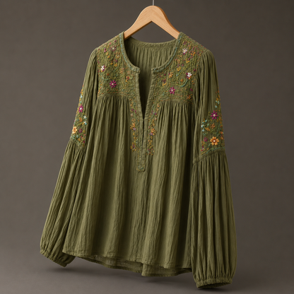 Printed Wrap Blouse