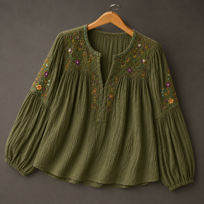 Printed Wrap Blouse