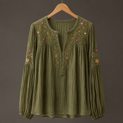 Printed Wrap Blouse
